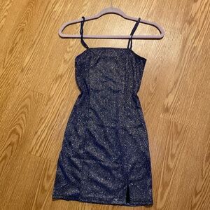 XS MIDNIGHT BLUE GLITTER MINI DRESS